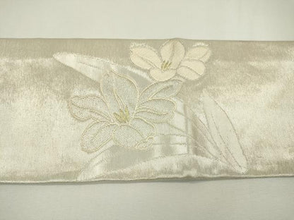 平和屋着物◎九寸名古屋帯 唐織 草花 金銀糸 正絹 逸品 DAAW3559fe