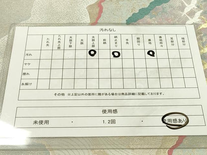 平和屋着物◎六通柄袋帯　唐織　群鶴滄海文　金銀糸　正絹　逸品　DAAW3632fe