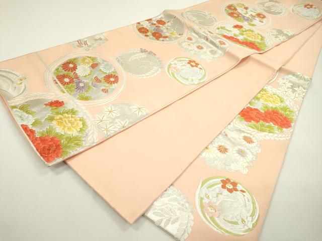 平和屋着物◎六通柄袋帯　唐織　花丸文　金銀糸　正絹　逸品　DAAW3680fe