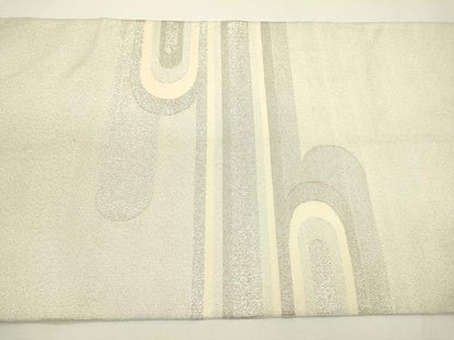 平和屋着物◎綴れ　太鼓柄袋帯　流水文　銀糸　正絹　逸品　DAAW3689fe