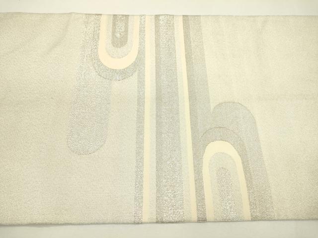 平和屋着物◎綴れ　太鼓柄袋帯　流水文　銀糸　正絹　逸品　DAAW3689fe