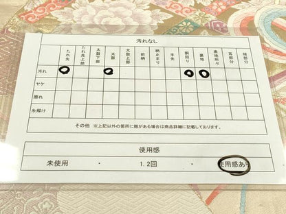 平和屋着物◎六通柄袋帯　唐織　天井花文　金糸　正絹　逸品　DAAW3694fe