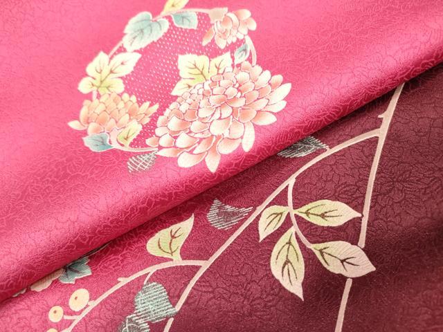 平和屋着物●小振袖 二尺袖 枝花丸文 暈し染 洗える着物 DAAW3830fe