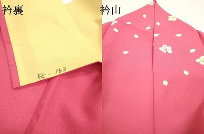 平和屋着物●小振袖　二尺袖　桜　暈し染　金彩　洗える着物　DAAW3833fe
