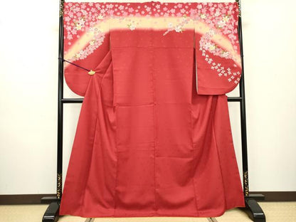 平和屋着物●小振袖 二尺袖 舞花 暈し染 金彩 洗える着物 DAAW3854fe