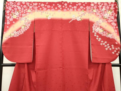 平和屋着物●小振袖 二尺袖 舞花 暈し染 金彩 洗える着物 DAAW3854fe