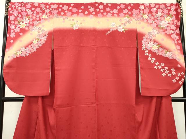 平和屋着物●小振袖 二尺袖 舞花 暈し染 金彩 洗える着物 DAAW3854fe