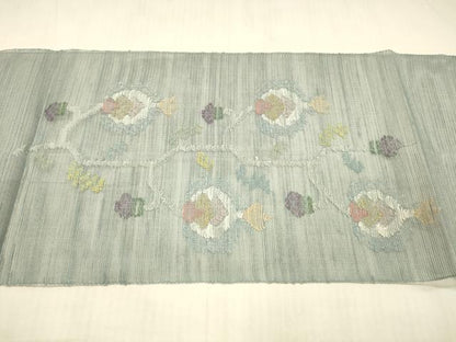 平和屋着物＊夏物　1854年創業　帯屋捨松　八寸名古屋帯　枝花文　正絹　逸品　DAAW4024cm