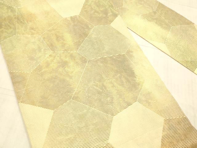 平和屋着物＊夏物　九寸名古屋帯　抽象文様　正絹　逸品　DAAW4052cm