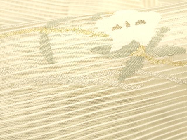 平和屋着物＊夏物 八寸名古屋帯 枝花文 金銀糸 正絹 逸品 DAAW4071cm
