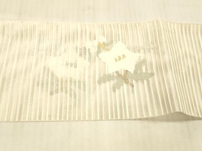 平和屋着物＊夏物 八寸名古屋帯 枝花文 金銀糸 正絹 逸品 DAAW4071cm