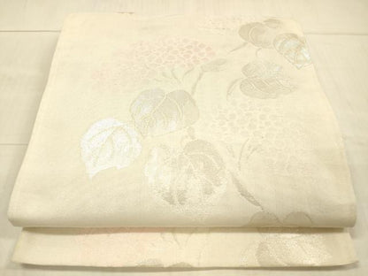 平和屋着物＊夏物　六通柄袋帯　紫陽花　銀糸　正絹　逸品　DAAW4085cm