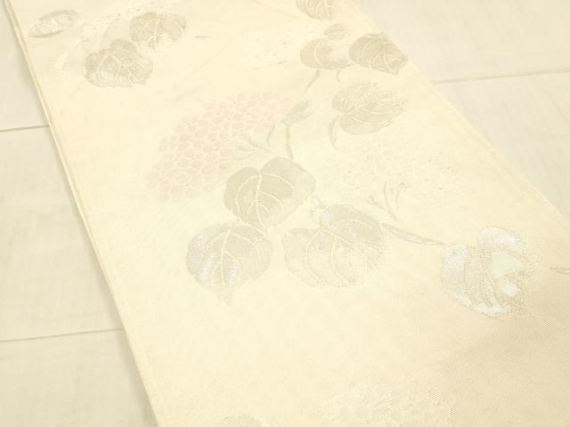 平和屋着物＊夏物　六通柄袋帯　紫陽花　銀糸　正絹　逸品　DAAW4085cm