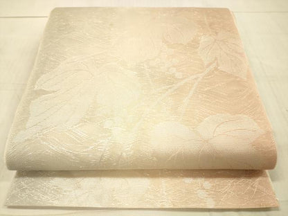 平和屋着物＊夏物　六通柄袋帯　葡萄蔦の葉文　銀糸　正絹　逸品　DAAW4105cm
