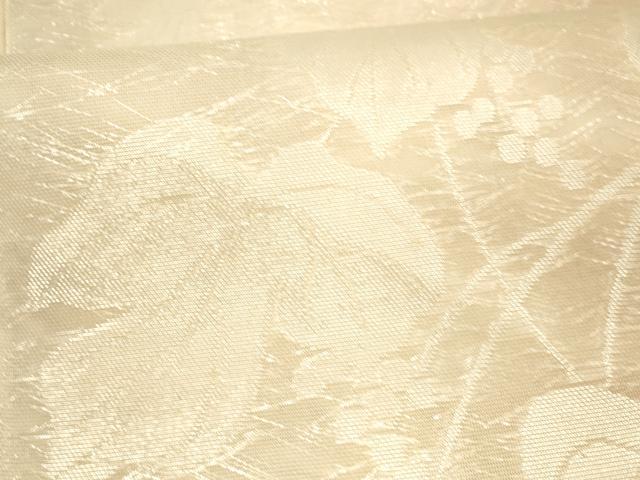 平和屋着物＊夏物　六通柄袋帯　葡萄蔦の葉文　銀糸　正絹　逸品　DAAW4105cm