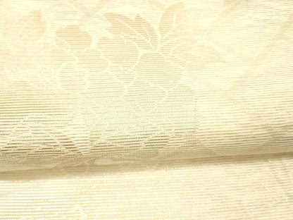 平和屋着物＊夏物　六通柄袋帯　草花文　銀糸　正絹　逸品　DAAW4107cm