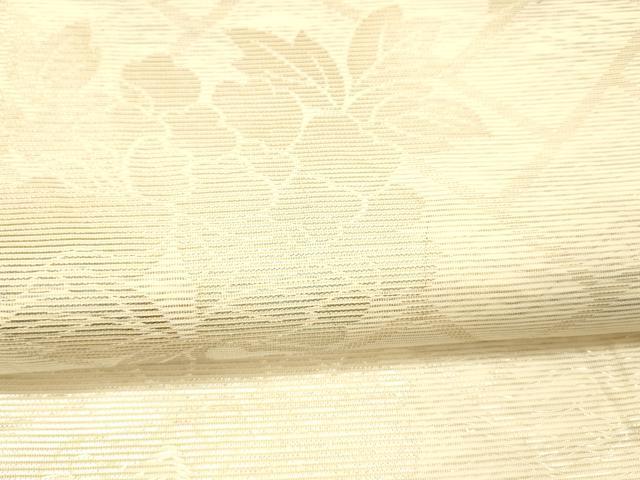 平和屋着物＊夏物　六通柄袋帯　草花文　銀糸　正絹　逸品　DAAW4107cm