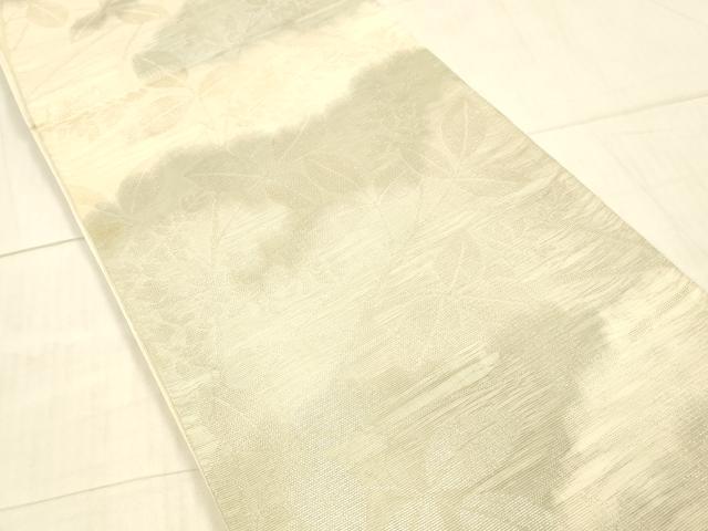 平和屋着物＊夏物 六通柄袋帯 草葉文 銀糸 正絹 逸品 DAAW4114cm