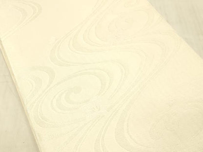 平和屋着物＊夏物　六通柄袋帯　流水花文　銀糸　正絹　逸品　DAAW4117cm