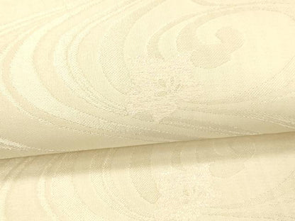 平和屋着物＊夏物　六通柄袋帯　流水花文　銀糸　正絹　逸品　DAAW4117cm