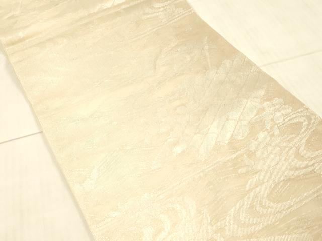 平和屋着物＊夏物 六通柄 本袋帯 流水筏花文 銀糸 正絹 逸品 DAAW4119cm