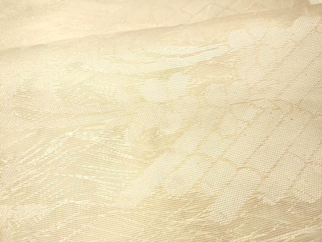 平和屋着物＊夏物 六通柄 本袋帯 流水筏花文 銀糸 正絹 逸品 DAAW4119cm