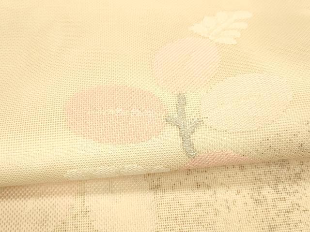 平和屋着物＊夏物 太鼓柄袋帯 枝葉文 銀糸 正絹 逸品 DAAW4158cm