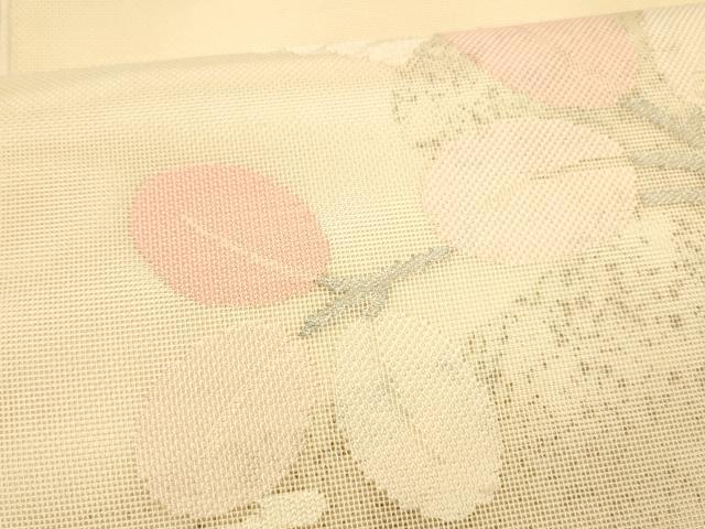 平和屋着物＊夏物 太鼓柄袋帯 枝葉文 銀糸 正絹 逸品 DAAW4158cm