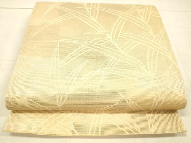 平和屋着物＊夏物　六通柄袋帯　草葉文　金銀糸　正絹　逸品　DAAW4177cm