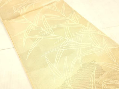 平和屋着物＊夏物　六通柄袋帯　草葉文　金銀糸　正絹　逸品　DAAW4177cm