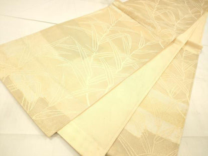平和屋着物＊夏物　六通柄袋帯　草葉文　金銀糸　正絹　逸品　DAAW4177cm