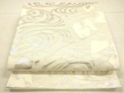 平和屋着物＊夏物 六通柄袋帯 流水文 銀糸 正絹 逸品 DAAW4190cm