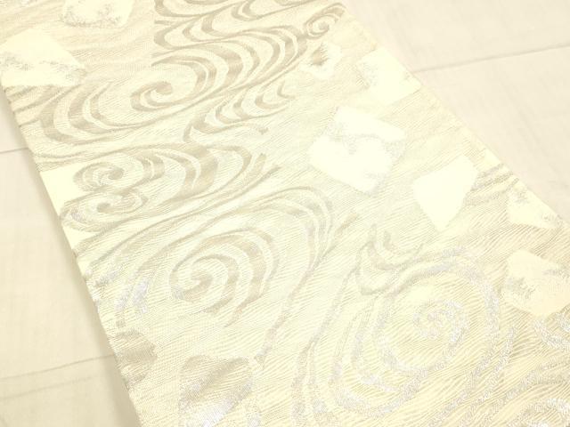 平和屋着物＊夏物 六通柄袋帯 流水文 銀糸 正絹 逸品 DAAW4190cm