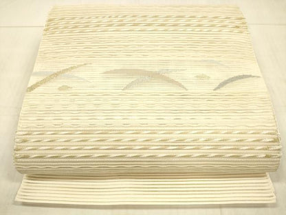 平和屋着物＊夏物 絽綴れ 八寸名古屋帯 草葉文 金銀糸 正絹 逸品 DAAW4193cm