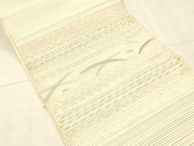 平和屋着物＊夏物 絽綴れ 八寸名古屋帯 草葉文 金銀糸 正絹 逸品 DAAW4193cm