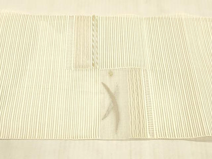 平和屋着物＊夏物 絽綴れ 八寸名古屋帯 草葉文 金銀糸 正絹 逸品 DAAW4193cm