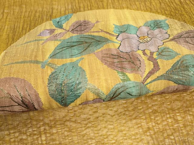 平和屋着物＊夏物 九寸名古屋帯 すくい織 枝花文 金銀糸 正絹 逸品 DAAW4195cm