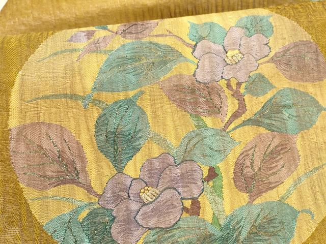 平和屋着物＊夏物 九寸名古屋帯 すくい織 枝花文 金銀糸 正絹 逸品 DAAW4195cm