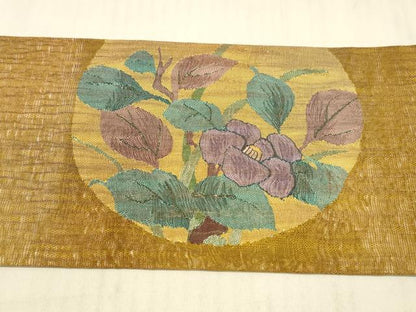 平和屋着物＊夏物 九寸名古屋帯 すくい織 枝花文 金銀糸 正絹 逸品 DAAW4195cm