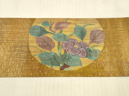 平和屋着物＊夏物 九寸名古屋帯 すくい織 枝花文 金銀糸 正絹 逸品 DAAW4195cm
