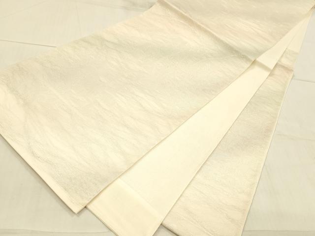 平和屋着物＊夏物 六通柄袋帯 草花文 銀糸 正絹 逸品 DAAW4206cm