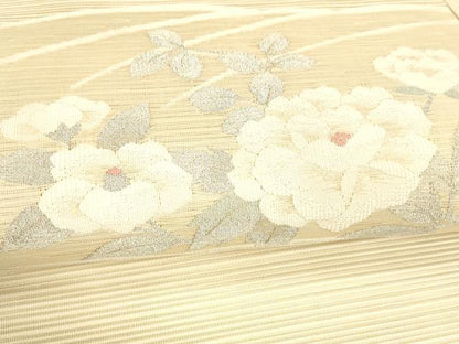 平和屋着物＊夏物 絽綴れ 八寸名古屋帯 枝花文 銀糸 逸品 DAAW4211cm