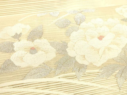 平和屋着物＊夏物 絽綴れ 八寸名古屋帯 枝花文 銀糸 逸品 DAAW4211cm