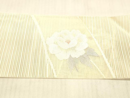 平和屋着物＊夏物 絽綴れ 八寸名古屋帯 枝花文 銀糸 逸品 DAAW4211cm