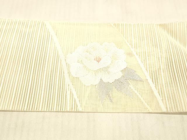 平和屋着物＊夏物 絽綴れ 八寸名古屋帯 枝花文 銀糸 逸品 DAAW4211cm