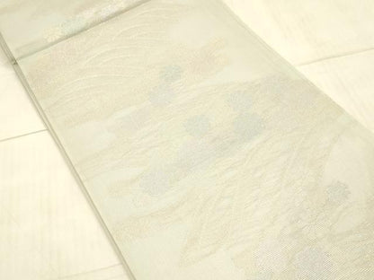 平和屋着物＊夏物 六通柄袋帯 流水花文ん 金銀糸 正絹 逸品 DAAW4212cm