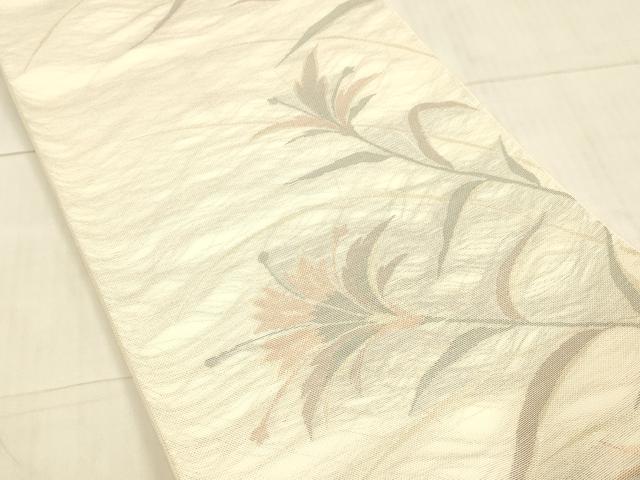 平和屋着物＊夏物 六通柄袋帯 草花文 金糸 正絹 逸品 DAAW4214cm