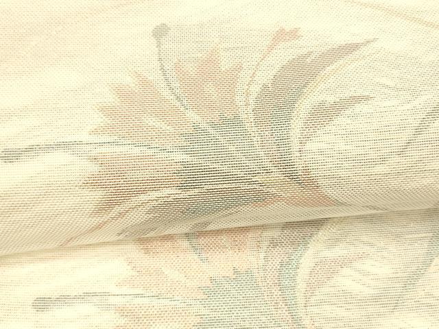 平和屋着物＊夏物 六通柄袋帯 草花文 金糸 正絹 逸品 DAAW4214cm