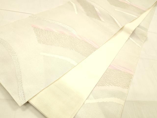 平和屋着物＊夏物 六通柄袋帯 抽象文様 銀糸 正絹 逸品 DAAW4215cm
