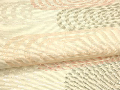 平和屋着物＊夏物 六通柄袋帯 流水文 銀糸 正絹 逸品 DAAW4218cm